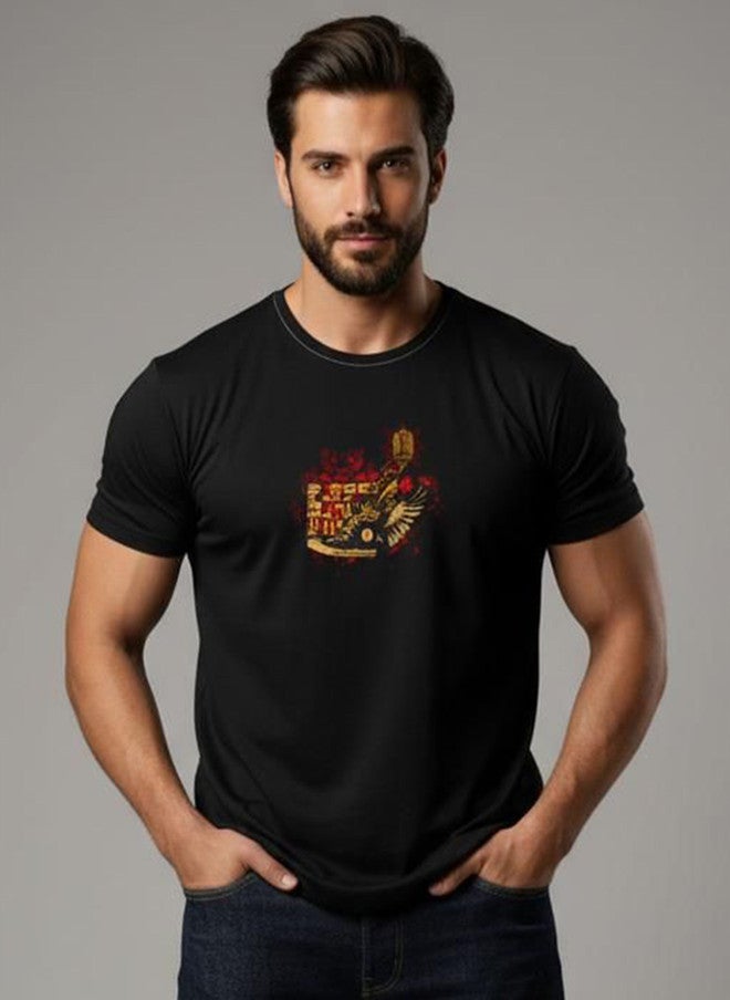 OUTLAWS Typography Printed Round Neck Regular Sleeves Pure Cotton T-shirt Color Lock Technology | No Shrinkage | Soft, Breathable & Comfortable Daily Wear - Image 1
