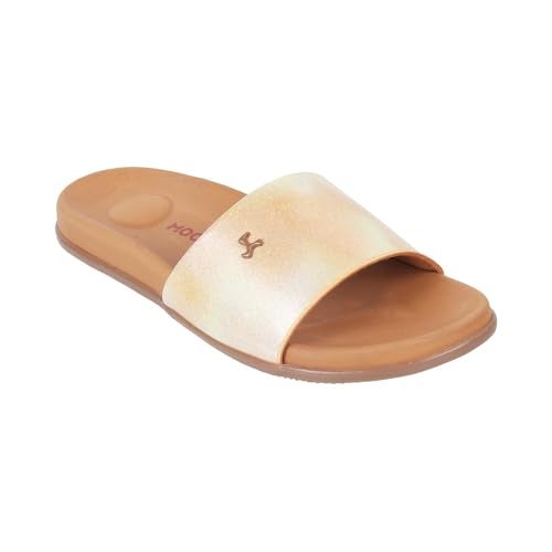 Mochi Women Tan Synthetic Leather Comfort Slider UK/6 EU/39 (41-201) - Image 2