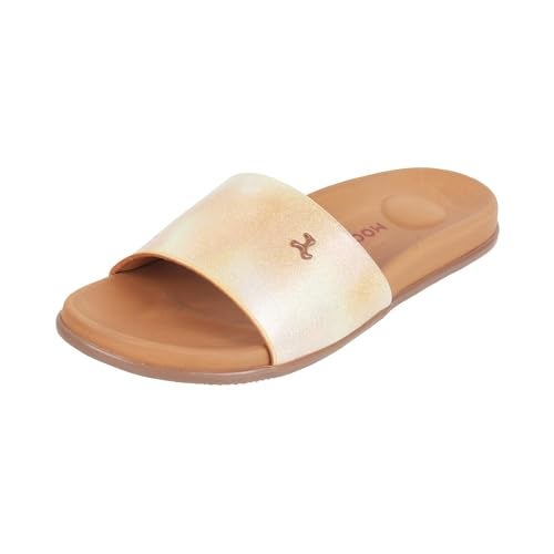 Mochi Women Tan Synthetic Leather Comfort Slider UK/6 EU/39 (41-201) - Image 1