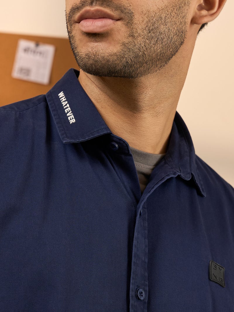 بيونغ قميص رجالي أزرق داكن بجيبين - Image 5