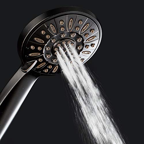 AquaDance High Pressure 6-Setting Hand Held Shower Head with Extra-Long 6 Foot Hose & Bracket – Anti-Clog Nozzles - USA Standard Certified - Top U.S. Brand - OIL RUBBED BRONZE - Image 4