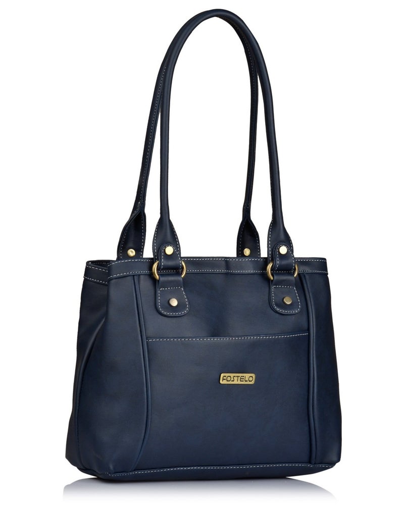 Fostelo Women's Hynes Satchel Tote Handbag for Women | Ladies Purse | Stylish Shoulder Bag | Gift For Women | Blue - Image 1