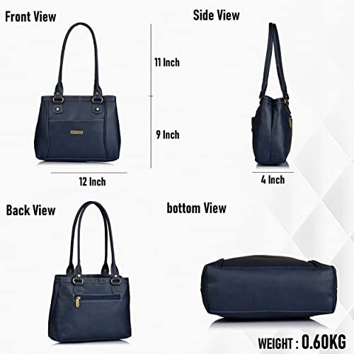 Fostelo Women's Hynes Satchel Tote Handbag for Women | Ladies Purse | Stylish Shoulder Bag | Gift For Women | Blue - Image 3