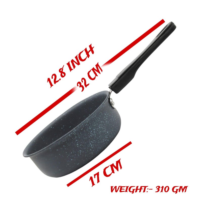 LAZYwindow Nonstick Baby Sauce Pan/Frying Pan 17cm Dia, (Base Colour Grey) Pack of 1 - Image 5