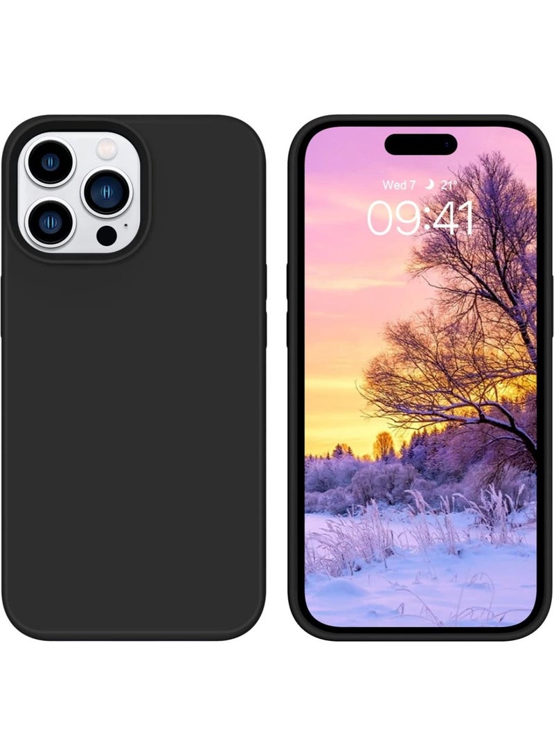 Case for iPhone 14 Pro Max 6.7 Inch Liquid Silicone Soft Gel Rubber Slim Thin Microfiber Lining Cushion Texture Cover Shockproof Protective Phone Case - Image 1