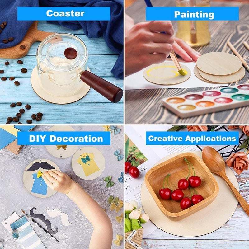 Snoogg MDF Wood Board for Art and Craft for Resin Art, Mandala, Model Building, Home Décor, Painting DIY Plaque Artist Painting, Model Building, Home Décor Size 6 Inch Pack-10 - Image 3