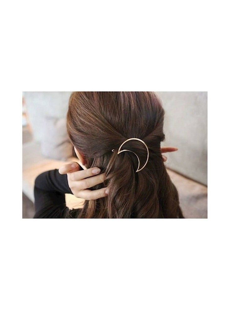 Nariele 4 قطع / مجموعة مشابك شعر للنساء والفتيات مشابك شعر على شكل قمر وقلب لتصفيف الشعر السميك للفتيات - Image 1