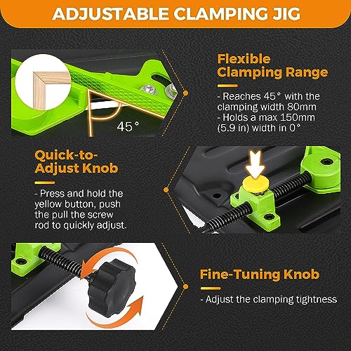 Homdum Angle grinder sliding compound saw Stand for Angle Grinders, 150mm Clamping, 45 Degree Angle, Smooth Sliding, for 4”/5” Grinders - Image 5