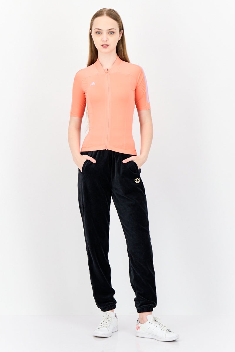 Adidas تي شيرت تدريب قصير الأكمام للنساء، برتقالي - Image 4