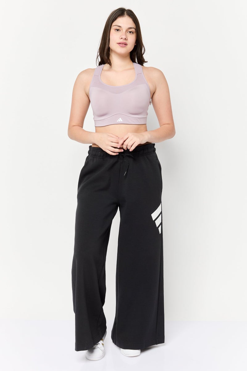 Adidas Women Brand Logo Padded Sports Bra, Mauve - Image 4