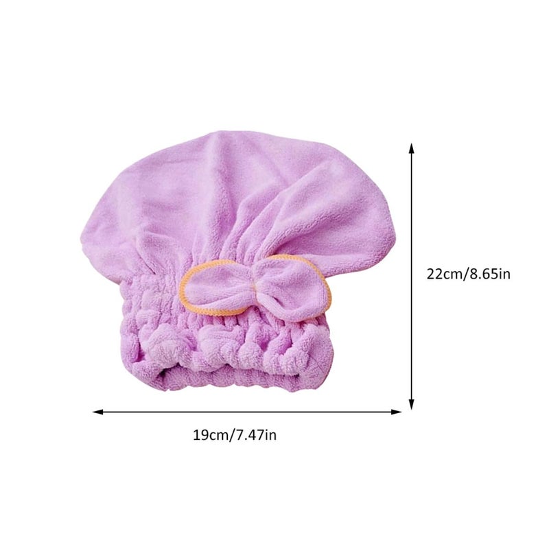 2Pcs Purple And Watermelon Red Microfiber Hair Towel Super Absorbent Quick Dry Hair Wrap - Image 3