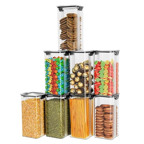 Homeor Air-Tight BPA Free Food Grade Plastic Storage Jar Containers For Kitchen/Storage Organizer/Containers For Kitchen Set/Multipurpose Jar/Stackable & Transparent Organizer Jars, 1700 ML Set of 4 - Image 1