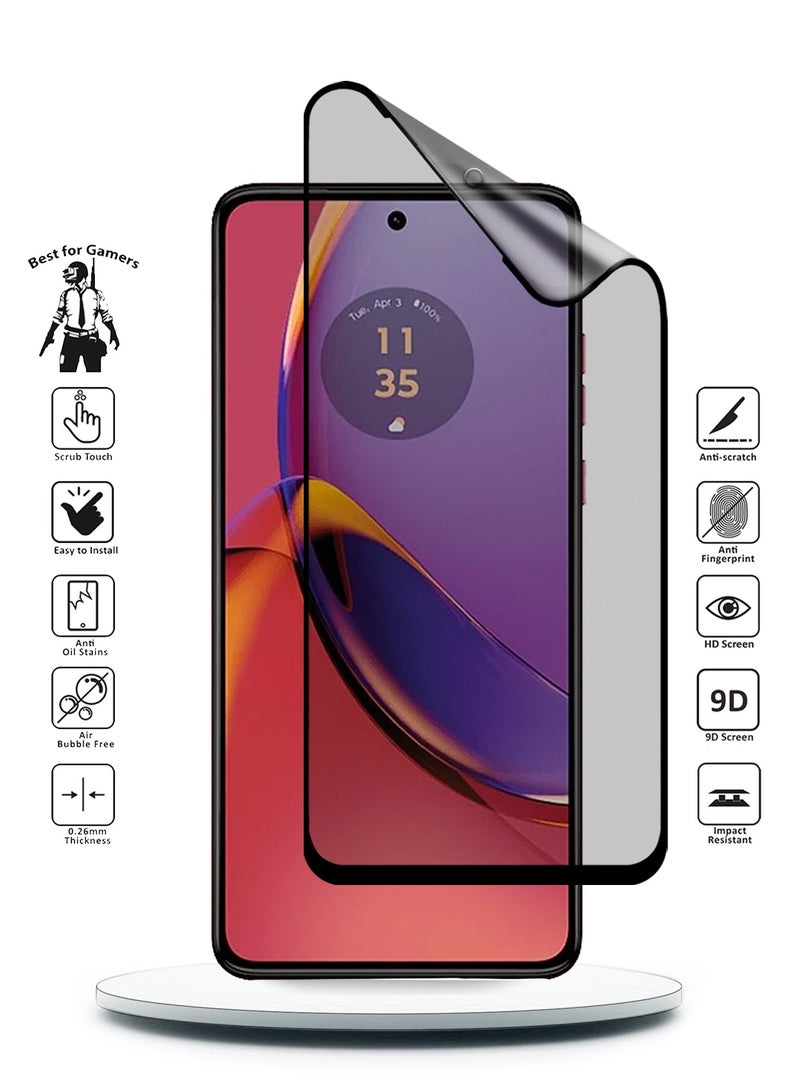 Wtech Motorola Moto G84 5G 2023 Nano Ceramic Full Glue Full Cover Matte Flexible Screen Protector (MSCNMN) - Clear/Black - Image 2