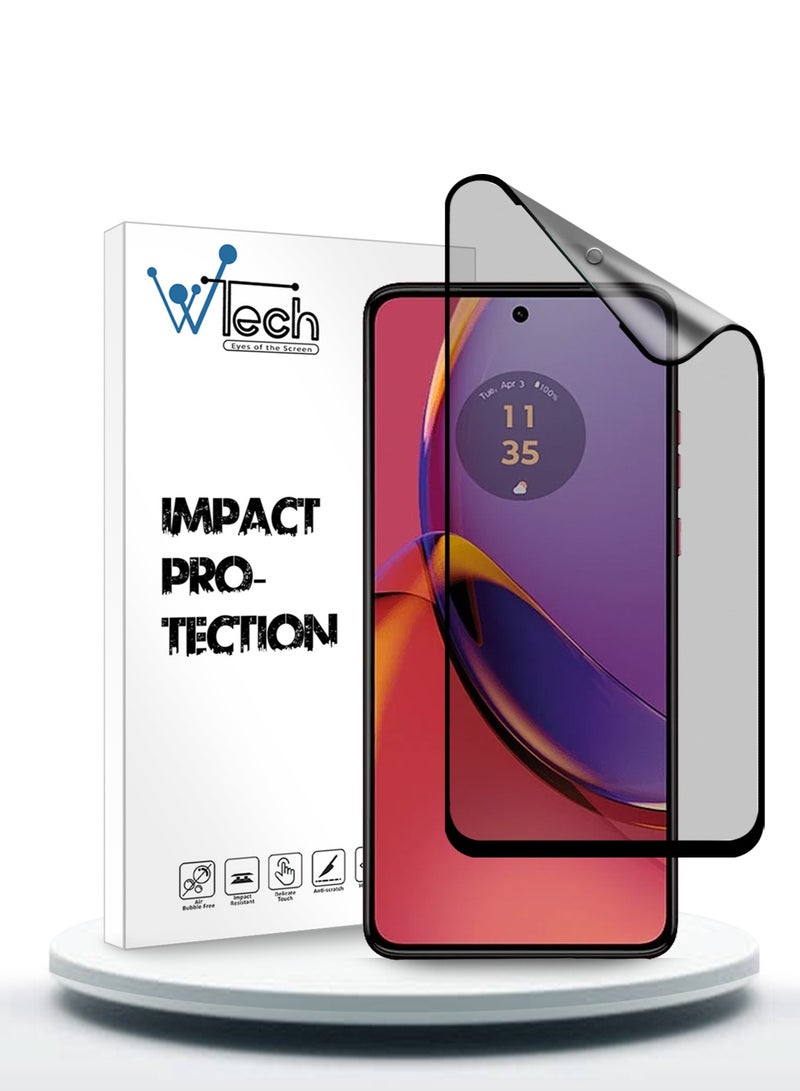 Wtech Motorola Moto G84 5G 2023 Nano Ceramic Full Glue Full Cover Matte Flexible Screen Protector (MSCNMN) - Clear/Black - Image 1
