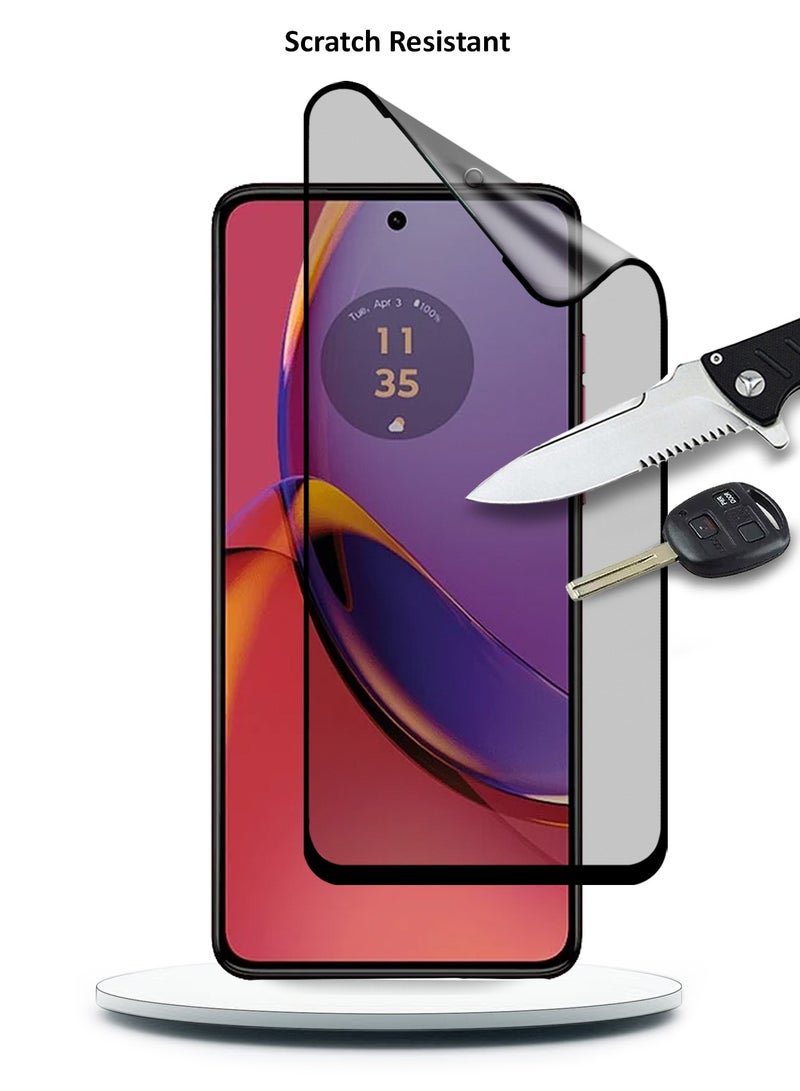 Wtech Motorola Moto G84 5G 2023 Nano Ceramic Full Glue Full Cover Matte Flexible Screen Protector (MSCNMN) - Clear/Black - Image 5