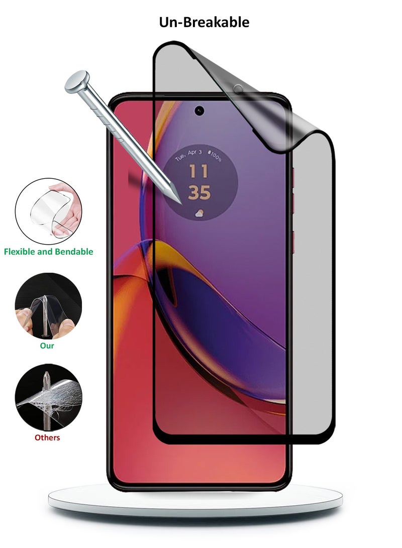 Wtech Motorola Moto G84 5G 2023 Nano Ceramic Full Glue Full Cover Matte Flexible Screen Protector (MSCNMN) - Clear/Black - Image 4