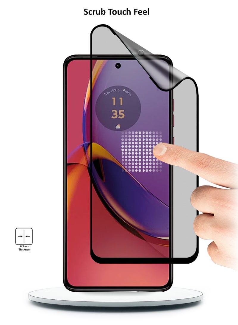 Wtech Motorola Moto G84 5G 2023 Nano Ceramic Full Glue Full Cover Matte Flexible Screen Protector (MSCNMN) - Clear/Black - Image 3