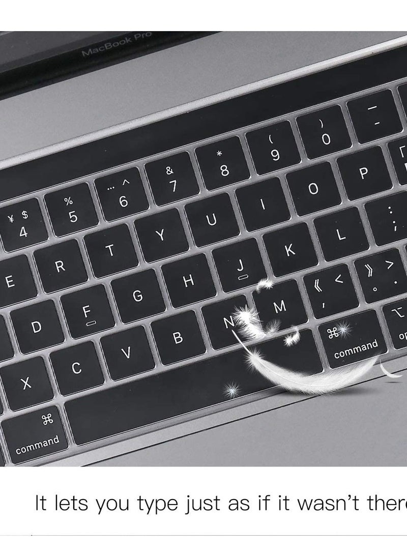 غطاء لوحة مفاتيح رفيع للغاية متوافق مع أجهزة MacBook Pro مقاس 13 بوصة M2 M1 A2338 A2289 A2251 وMacBook Pro مقاس 16 بوصة إصدار 2019 A2141 مع Touch Bar وTouch ID وشاشة Retina، TPU شفاف - Image 3