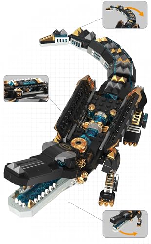 GOTIMON Animal Heavy Armored Jagged Alligator Building Block Toys 500 PCS Gifts for Adults and Children - Image 5