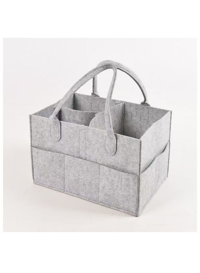 منظمات تخزين حفاضات الأطفال المطبوعة القابلة للطي والمحمولة - رمادي - Image 1