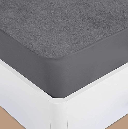 Rajasthan Crafts Rajasthan Crafts Cotton Terry Mattress Protector, 100% Waterproof Mattress Cover, Ultra Soft Cooling Mattress Encasement, Hypoallergenic Vinyl-Free Mattress Pad, Deep Pocket Skirt Fit 12 inch, Grey, Queen Size (60x72 Inches) (RC-TMP-001-6072-E)  - Image 2