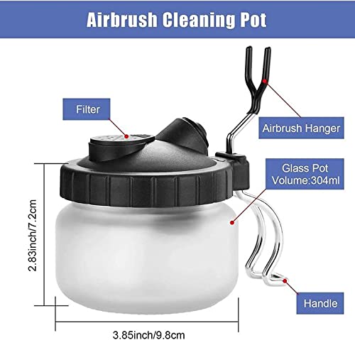 Ebest 4 Set Airbrush Spray Gun Wash Cleaning Tools Needle Nozzle Brush Glass Cleaning Pot Holder - Image 2