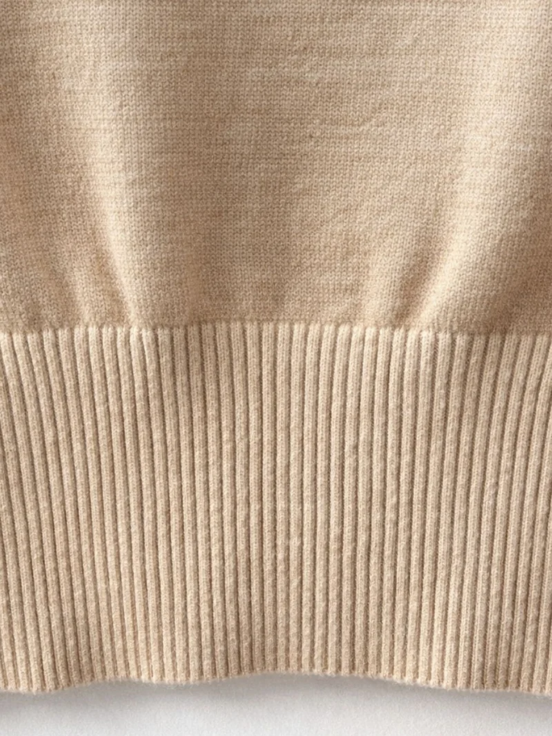 Mixray Tan Natural Mixray Ribbed Boat Neck Sweater for Women | Best Price UAE
