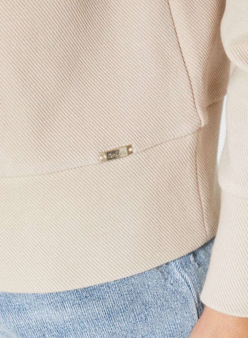 SALSA High Neck Eyelet Detail Sweater
