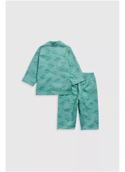 Green Dinosaur Woven Baby Pyjamas