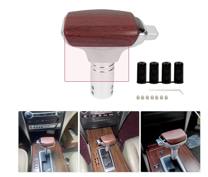 YOURKARTS.COM Premium Automatic Car Gear Shift Knob (Wood Finish) – Universal Fit Gear Lever Handle with Classic Look | Luxury Interior car Accessories 2025 for sedans - Image 5
