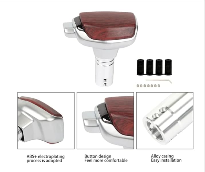 YOURKARTS.COM Premium Automatic Car Gear Shift Knob (Wood Finish) – Universal Fit Gear Lever Handle with Classic Look | Luxury Interior car Accessories 2025 for sedans - Image 4