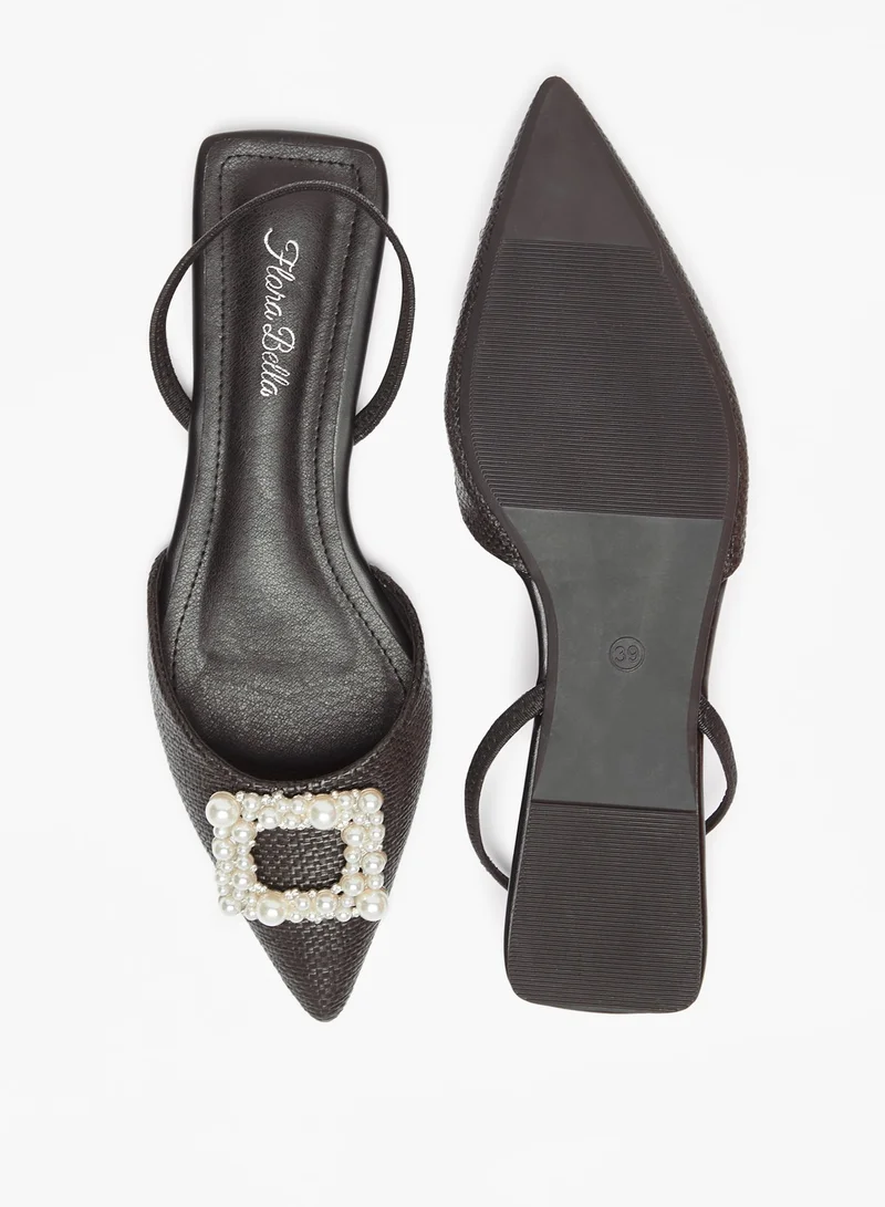 Flora Bella By Shoexpress Womens Flora Bella Embellished Pointed Toe Ballerina Shoes Ramadan Collection