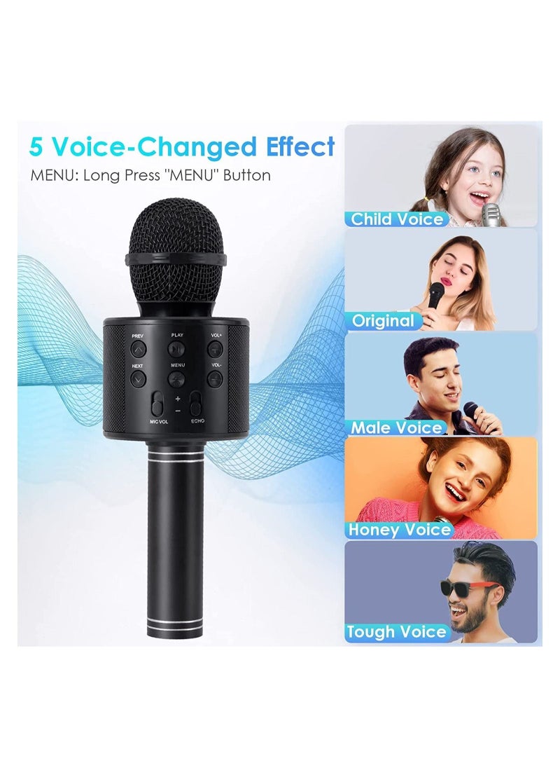 Generic Wireless Bluetooth Karaoke Microphone for Kids, 3-in-1 Portable Handheld Singing Karaoke Mic Speaker Machine, Fun Toys for 4-15 Year Old Boys Girls Home Party Birthday, Black  - Image 4