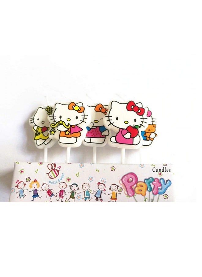 Funcart Funcart Hello Kitty Cake Topper Candle(5pcs/Pack), Kitten Birthday Candle, Birthday Candle Baking Dessert Cake Party Cute Kitty Cake Decoration Birthday Cake Top Decoration Cupcake Decoration  - Image 3