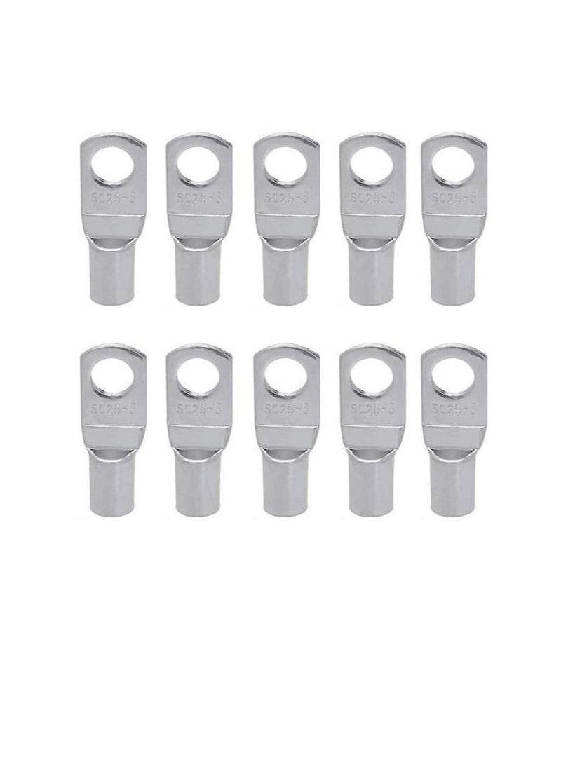 Copper Cable Lugs 10Pcs Set-Wire Terminals, Connector Cable lugs Ring Battery SC Terminals, for Marine, Solar, Automotive, Electric, Home Applications etc (Hole Size 8mm, Cable Size 10mm)  - Image 1