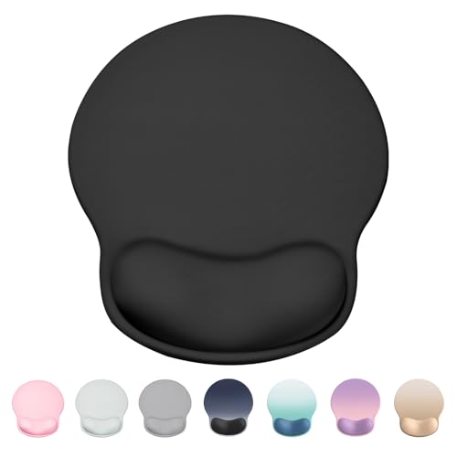 Laborio Ergonomic Mouse Pad with Wrist Rest, Large Mousepad(10.6'' x 9''), Wrist Support Mouse Mat with Non-Slip Base, Pain Relief for Laptop & Computer (Black) - Image 1