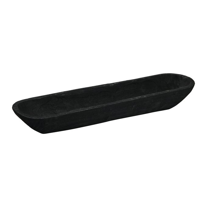 CREATIVE COOP DECORATIVE PAULOWNIA WOOD BOWL BLACK