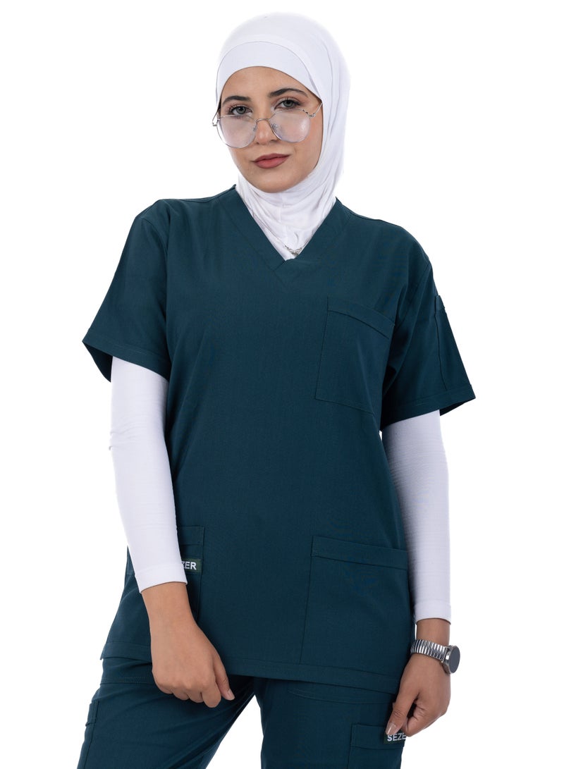 sezer Shine in comfort and elegance with a cotton medical scrub from Sezer - the ideal gynecological scrub for women! - Image 2