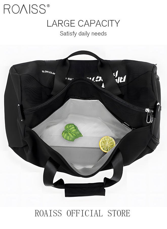 roaiss Large Duffel Bag Gym Bag Travel Luggage Independent shoe Compartment Dry and Wet Separation Foldable Storage Bag Pouch Tote Bag Waterproof Clothing Storage Folding Bag  - Image 3