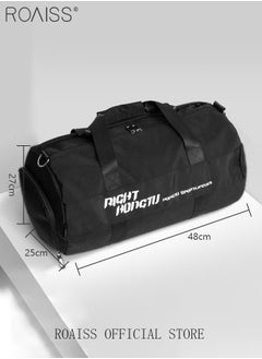 roaiss Large Duffel Bag Gym Bag Travel Luggage Independent shoe Compartment Dry and Wet Separation Foldable Storage Bag Pouch Tote Bag Waterproof Clothing Storage Folding Bag  - Image 5