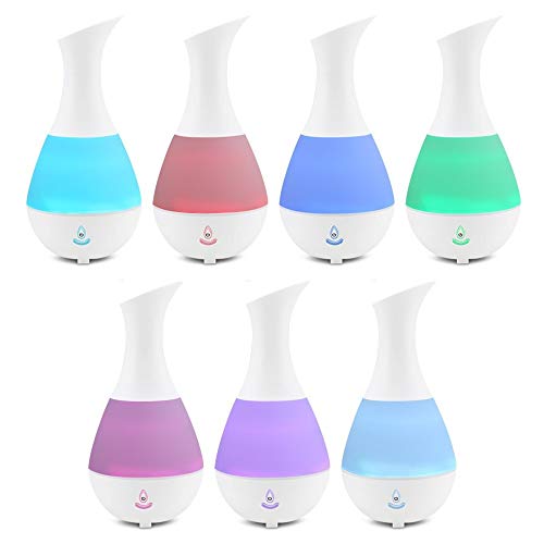 IRIS Essential Oil Diffuser Cool Mist Humidifier with Adjustable Mist Mode, Waterless Auto Shut-Off and 7 Colour LED Lights Changing for Home Office Baby (White) - Image 4