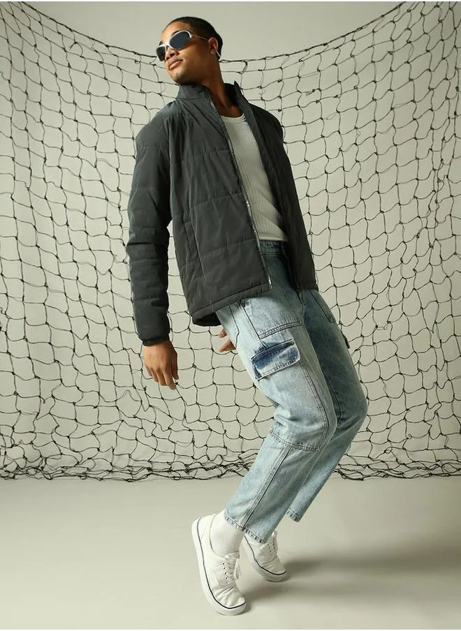 هوبرهولمي Mid Rise Regular Fit Faded Jeans with Pockets by Styli