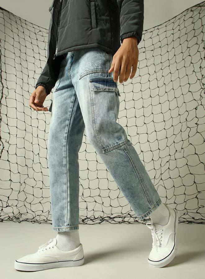 هوبرهولمي جينز ستايلي بقصة عادية وخصر متوسط مع جيوب - Image 2