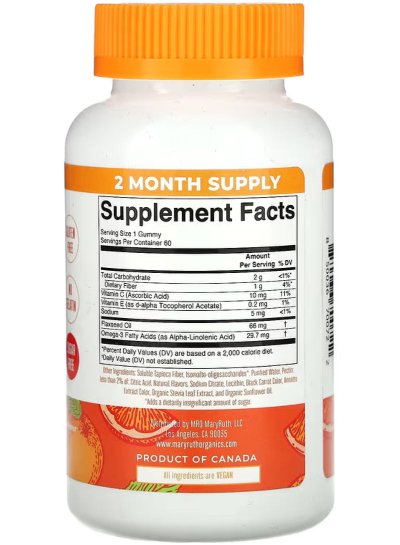 MaryRuth's, Vegan Omega-3 Gummies, Natural Orange, 60 Gummies - Image 2