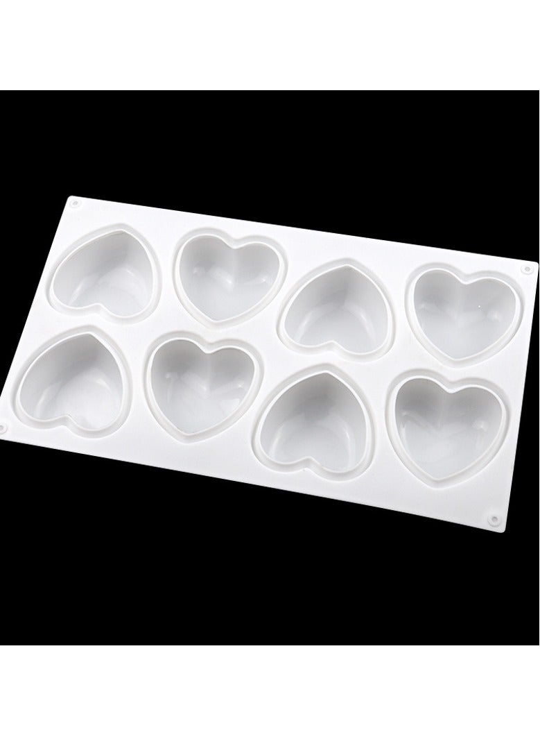 8 قوالب حلوى على شكل قلب على شكل قلب قوالب حلوى سيليكون قالب صابون شوكولاتة سيليكون قالب مكعبات الثلج لعيد الحب ذكرى الزواج - Image 3