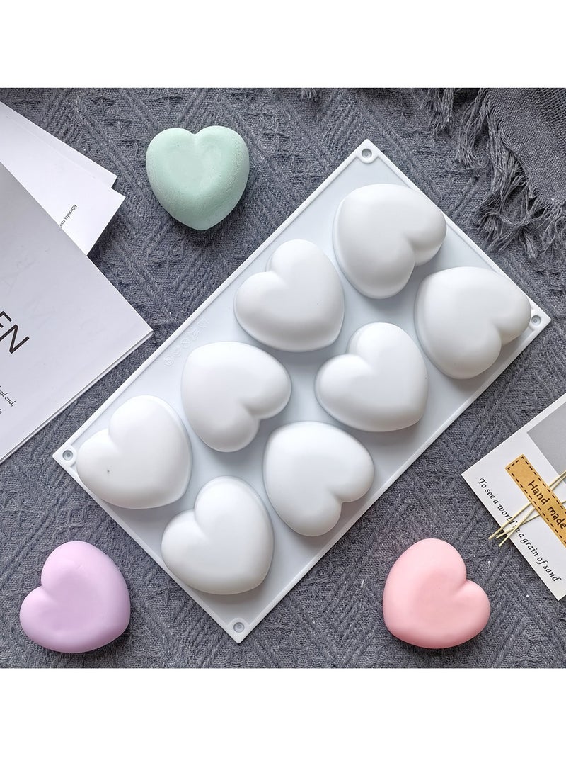8 قوالب حلوى على شكل قلب على شكل قلب قوالب حلوى سيليكون قالب صابون شوكولاتة سيليكون قالب مكعبات الثلج لعيد الحب ذكرى الزواج - Image 4