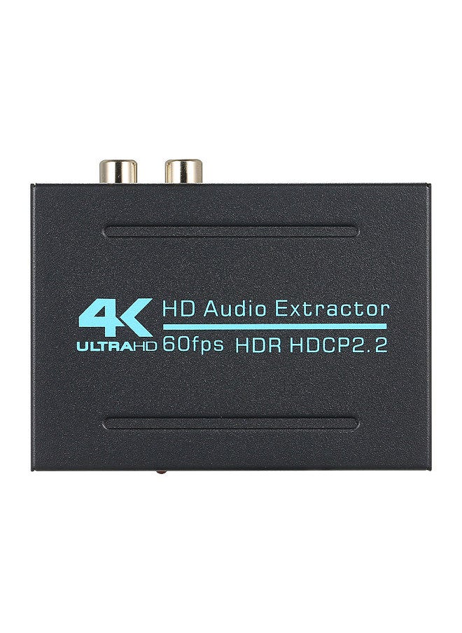 Generic - HD2.0 Audio Extractor Maximum Support 4K Input Resolution HD+Optical Fiber+RCA Output Interfaces Lossless Audio Signal Black - Image 1