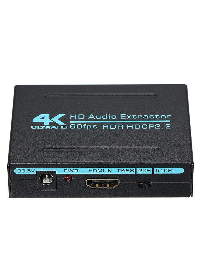 Generic - HD2.0 Audio Extractor Maximum Support 4K Input Resolution HD+Optical Fiber+RCA Output Interfaces Lossless Audio Signal Black - Image 1