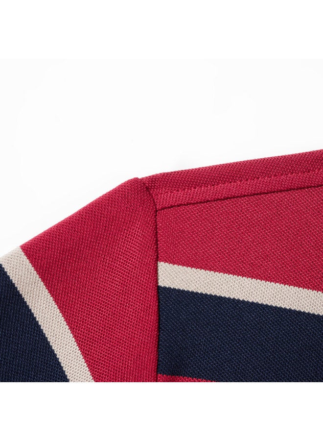 Tucano men's Summer Short Sleeve Striped Polo Shirt - Versatile Casual Style - Image 4