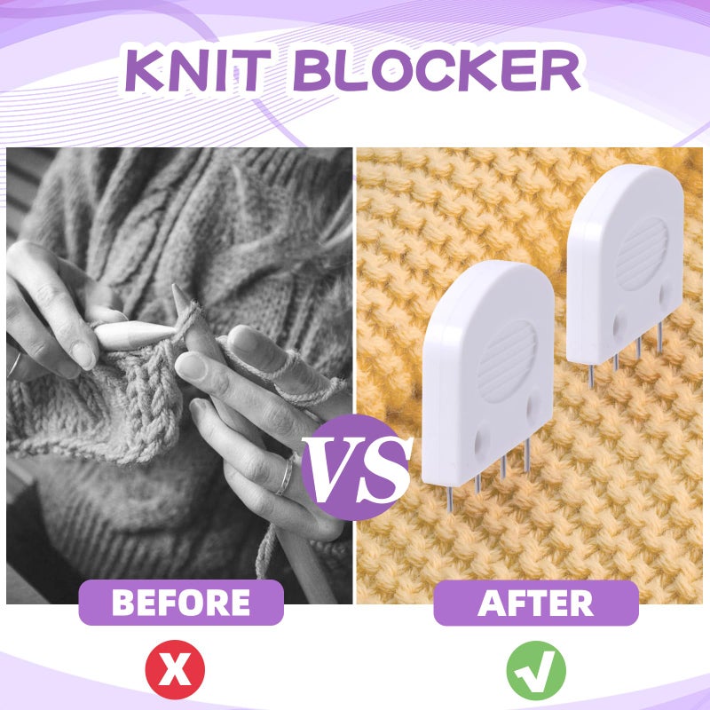Opstin 20Pcs Knit Blocking Pins Kit, Knit Blockers Pins Kit, Knit Blocking Combs, Blocking Pins for Knitting & Crochet Projects, Knit Blocking Pins for Blocking Mats, Crochet Blocking Pins - Image 4